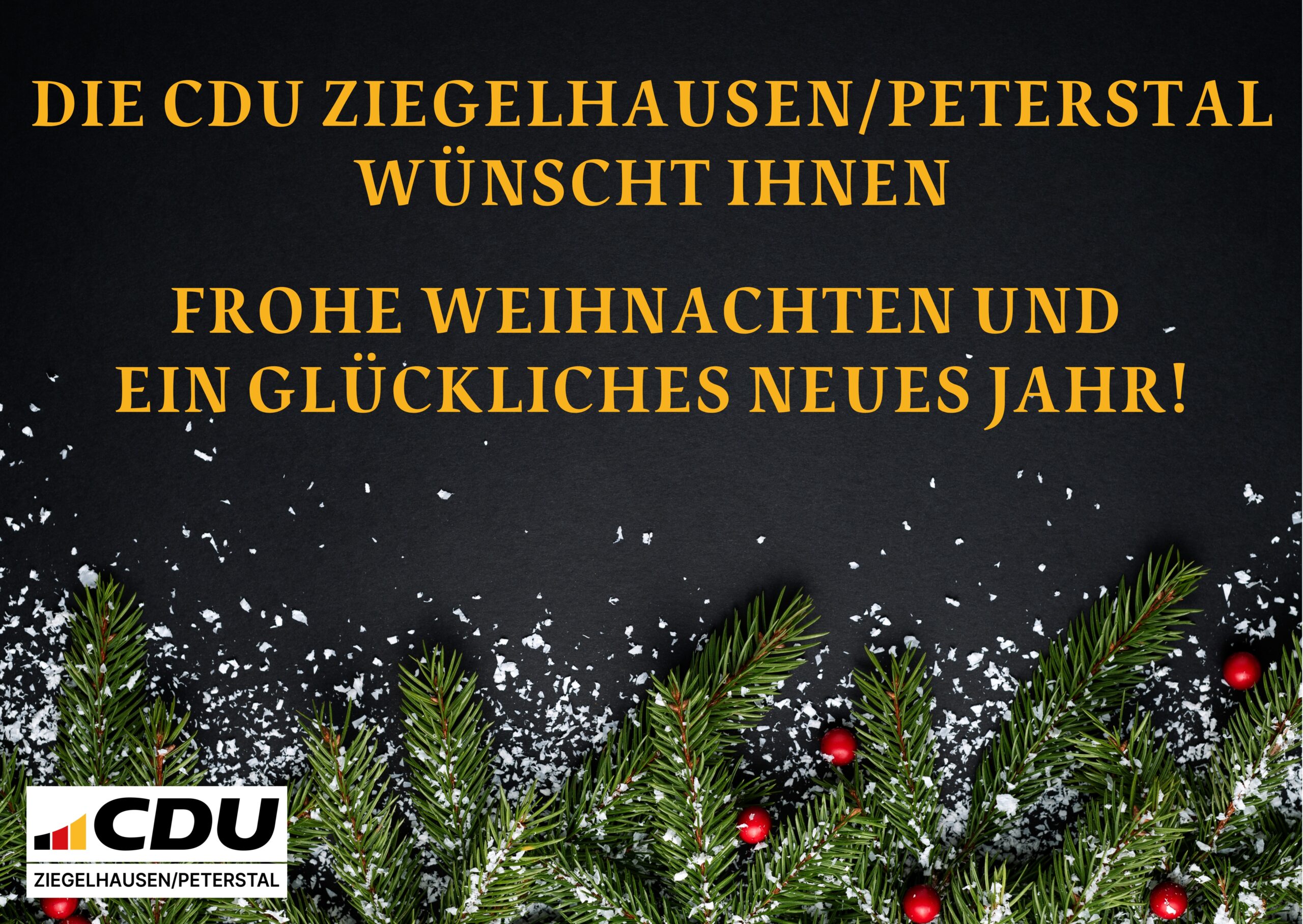 CDU Ziegelhausen/Peterstal wünscht Frohe Weihnachten und einen guten Start ins Jahr 2026